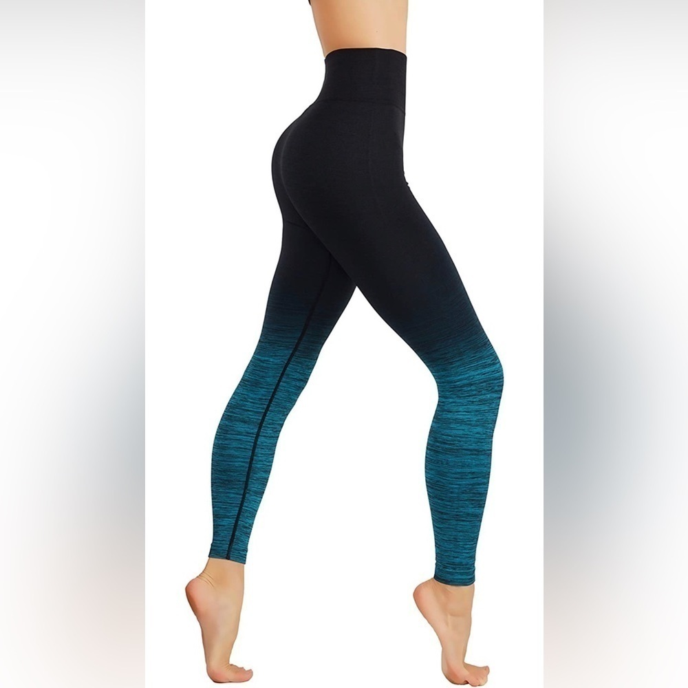 Codefit yoga pants size L color teal/black